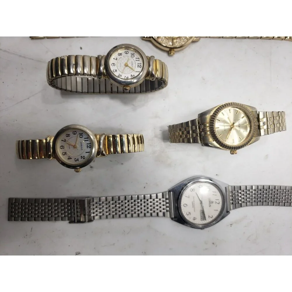 Mixed Lot Of 7 Women's Wrist Watches 2 Tone Untested For Parts Only